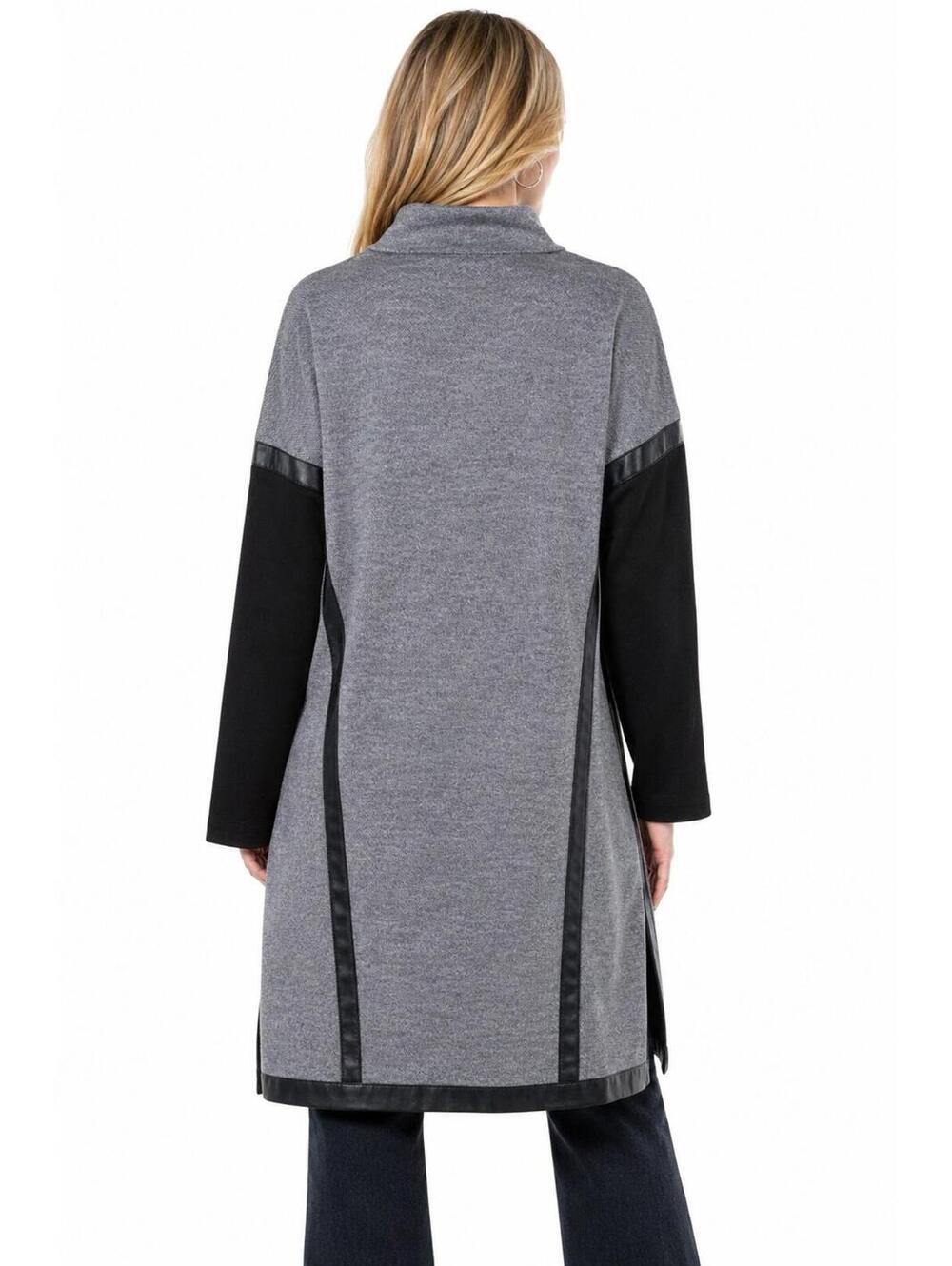 G By Giuliana Black Label Gray Faux Leather Trim Coat Jacket Size XL - Picture 2 of 6